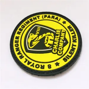 Personalizzato 3D Badge Border toppe in gomma PVC Patch ferro-su etichetta di abbigliamento