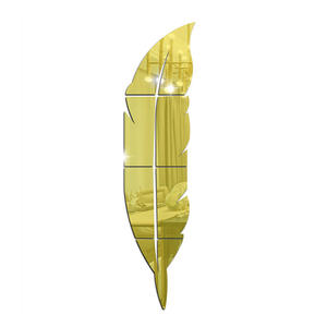 Varias pegatinas de pared 3D de acrílico con efecto espejo de plumas autoadhesivas <span class=keywords><strong>TKV</strong></span>, decoración de pared para habitación de hotel, para habitación infantil - Product Image 1
