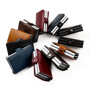 Nouvel Arrivage Vente Chaude Portefeuille RFID Mince en Cuir Synthétique Vintage pour Cartes d'Identité Professionnelles et Cartes de Crédit avec Logo - Product Image 4