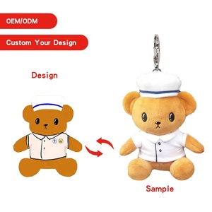 Op maat gemaakte knuffels fabrikant schattige beer pluche sleutelhanger sleutelhanger knuffels dieren - Product Image 1