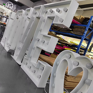 Letras Gigantes Luminosas para Decoración de Fiestas de Cumpleaños, Letras Metálicas Modernas Tipo Marquee, Letrero LED Personalizado para Alquiler - Product Image 6