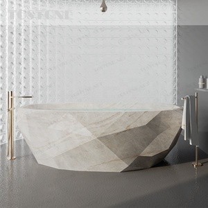 Bañera de Mármol Natural Taj <span class=keywords><strong>Mahai</strong></span> de Alta Gama Tostone, Bañera Ergonómica para Inmersión, Diseño Interior de Lujo para Hogares Privados - Product Image 1