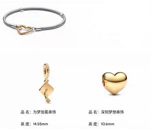 PandoraBBF 925 argento esclusivo Set bracciale incoronazione oro da te laurea cappello bella speranza Charm braccialetti per regalo - Product Image 4