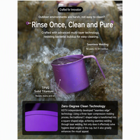 KEITH CC Nouvelle tasse à eau légère intégrée en titane pur, tasse portable couleur titane originale pour usage extérieur et domestique