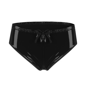 Prodotto Transfrontaliero Stile Europeo e Americano, Shorts Erotici in Pelle PVC Lucida con Fiocco Sexy e Lacci, Senza Entreperni - Product Image 5