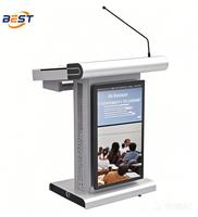 Logo personnalisé Podium intelligent à écran tactile de 21.5 pouces avec système audio intégré Équipement éducatif pour les conférences
