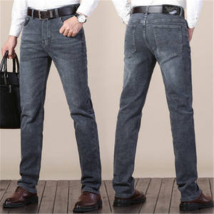 2024 quattro stagioni <span class=keywords><strong>Jeans</strong></span> a vita alta da uomo elasticizzato a gamba dritta pantaloni lunghi Casual da uomo - Product Image 5