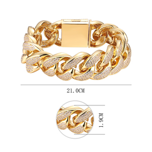 Bridetalk Luxury S925 Pulsera de cadena cubana de plata Brillo desinhibido con <span class=keywords><strong>Crit</strong></span> Tide Circle Swag Zircon Pulseras de eslabones de moda - Product Image 6