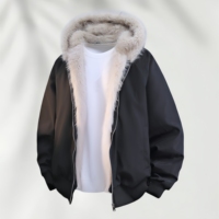 Nouvelle Doudoune Homme 2026 Style Rétro Américain avec Col Moelleux et Capuche, Manteau Parker Décontracté et Ample Tendance pour l'Hiver