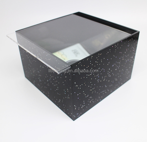 Caja brillante acrílica personalizada, grande, pequeña, cuadrada, rectangular, redonda, caja acrílica con tapa deslizante transparente, caja de almacenamiento acrílica de sombra única - Product Image 3