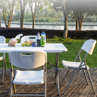 Table rectangulaire pliable de 72 pouces pour événements en plein air, blanche et pliable de 6 pieds