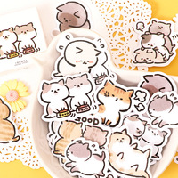 Adhesivos Decorativos para Diario con Diseño de Gatos Adorables, 45 Unidades por Caja, Diseño Naughty Meow, Incluye 45 Piezas