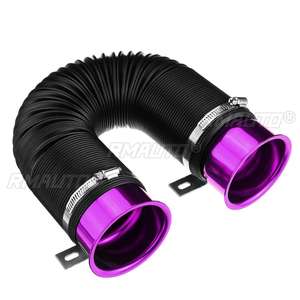 76mm 1M Car Air Filter Intake Cold Pipe Flexible Duct Feed <b>Hose</b> Kit With Tuyere Inlet <b>Clamp</b> Tube <b>Hose</b> Air Intake Pipe - Product Image 2
