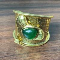 Brazalete de Aleación de Metal Dorado de Moda con Piedras Coloridas, Geométrico e Irregular, Joyería para Mujer