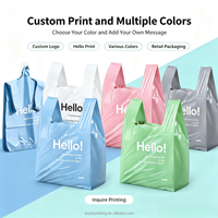 Sacs de courses en plastique personnalisés imprimés pour boutiques de vêtements, avec logo, impression couleur CMJN, en gros