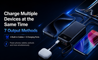 Banco de Energía de Carga Rápida de 50000 mAh y 22.5 W, Cargador Portátil de Gran Capacidad con 7 Salidas, 3 Entradas y Cables Integrados
