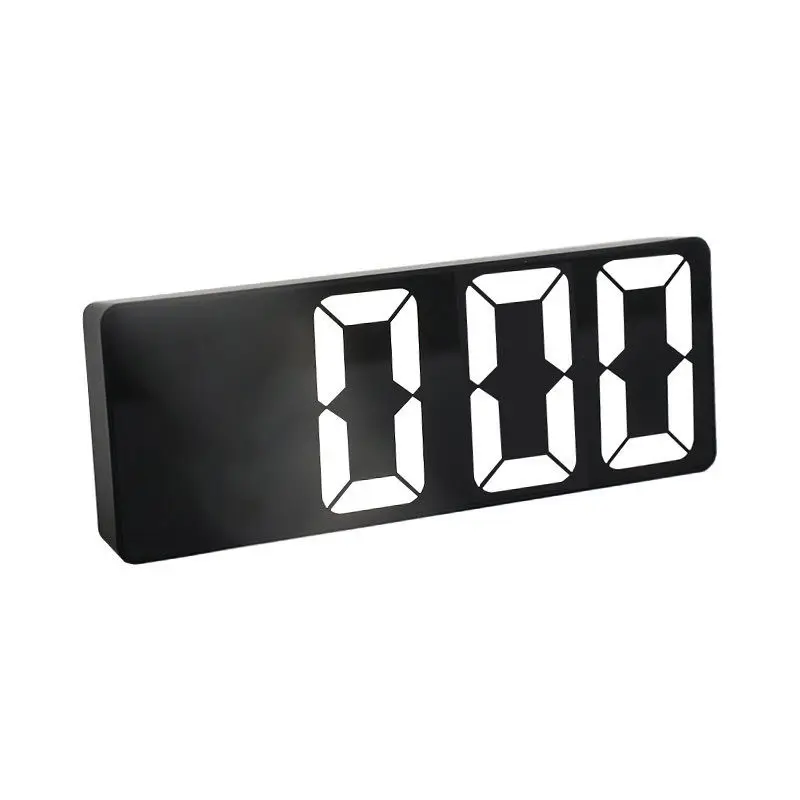 Réveil numérique à LED, horloge électronique Simple, noir et blanc, pour le bureau, avec calendrier et température