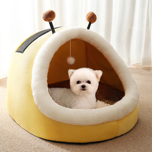Cama <span class=keywords><strong>de</strong></span> invierno <span class=keywords><strong>para</strong></span> <span class=keywords><strong>perros</strong></span> y gatos Villa Cama ecológica <span class=keywords><strong>de</strong></span> <span class=keywords><strong>tela</strong></span> sólida <span class=keywords><strong>para</strong></span> mascotas Casa semicerrada plegable Lavable <span class=keywords><strong>para</strong></span> <span class=keywords><strong>perros</strong></span> y gatos - Product Image 3