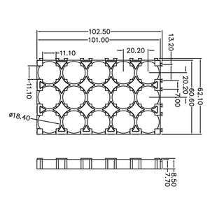 Support de batterie 18650 personnalisé gratuit en ABS PC ignifuge 3x5 avec accessoires pour piles AA 18650 - Product Image 6