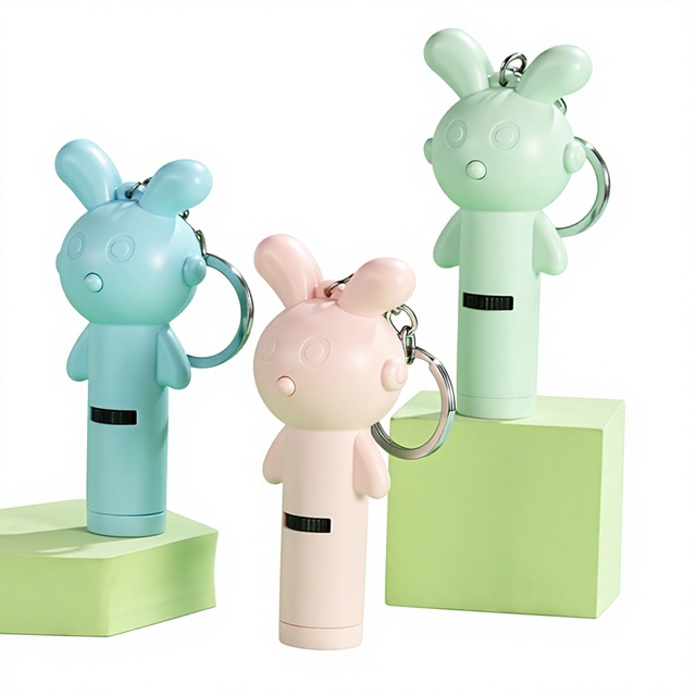 Multifunction Cartoon Cat Laser Pointer Toy Infrared Button Operated Teaser Pen Keychain Interactive Toy