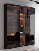 Armoire à vin moderne de luxe avec cadre en aluminium et portes en verre pour salon