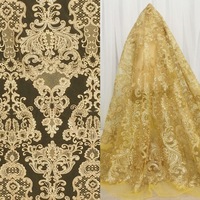 Robes de soirée formelles brodées pour mariage, en tissu maille multicolore, avec broderie florale en résine et sequins, pour femme