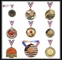 HyperCrafts Échantillon Gratuit Médaille Personnalisée Basketball Course Métal Médaille d'Honneur Course Marathon Clés Sport Médaille d'Or Métal
