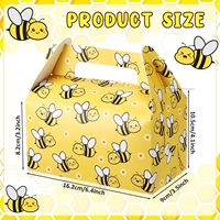 Boîtes à bonbons en forme d'abeille avec poignées, boîtes à friandises en papier pour fête sur le thème des abeilles, sacs cadeaux faciles à assembler pour anniversaire, baby shower, mariage, enfants