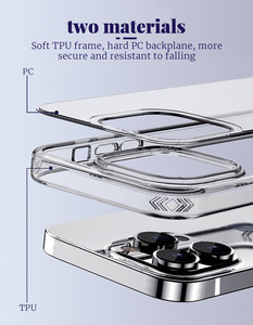 Chống sốc <span class=keywords><strong>TPU</strong></span> PC trường hợp điện thoại cho Iphone 15 14 13 12 11 Pro Max XS Max x XR 7 8 cộng với trong suốt mềm <span class=keywords><strong>TPU</strong></span> <span class=keywords><strong>bumper</strong></span> Cover quay lại - Product Image 3