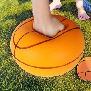 Ballon de basketball silencieux personnalisé pour entraînement en intérieur, en mousse avec fonction rebond, revêtement PU, taille 4, jouet amusant pour enfants - Product Image 2