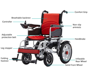 Silla de ruedas eléctrica plegable de viaje con absorción de impactos Silla De Ruedas Equipo de rehabilitación de energía para una movilidad conveniente - Product Image 6