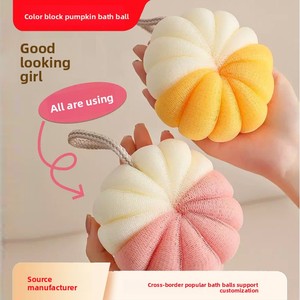 Bola de Baño en Forma de Calabaza, Bola de Baño Grande con Flores que no se Dispersan, Bola de Baño Suave con Flores, Toalla de Espuma para Hombres y Mujeres - Product Image 3