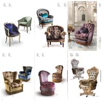 Chaise de loisir unique Chaise de canapé française de luxe Tissu Art Salon Grande famille Livre d'étude Réception Fauteuil pour chambre d'hôtel