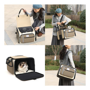 Şık Lüks Oxford Fileli Evcil Hayvan Taşıma Çantası Fermuarlı Kapatma ile Küçük Hayvanlar İçin Araba Seyahat Aksesuarı Dış Mekan Kullanımı İçin - Product Image 2