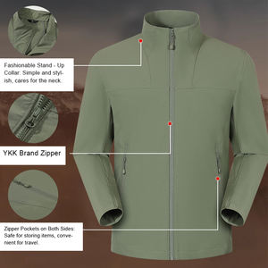 Manteau à capuche zippé personnalisé pour hommes, manteau coupe-vent léger et imperméable, coupe-vent à capuche en polyester - Product Image 4