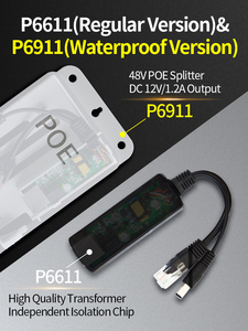 Adattatore Splitter POE Attivo da 48V a 12V 1.2A Conforme IEEE 802.3af <span class=keywords><strong>10</strong></span>/100Mbps Power Over <span class=keywords><strong>Ethernet</strong></span> per <span class=keywords><strong>Switch</strong></span> POE Megabit <span class=keywords><strong>Gigabit</strong></span> - Product Image 4