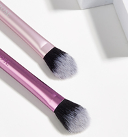 Logo personnalisé ensemble de pinceaux de maquillage unique tube en aluminium long avec poils synthétiques pinceau ombre à nez pinceau de maquillage de détail