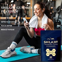 Complément alimentaire en gummies d'or de Shilajit de l'Himalaya pur et naturel de haute qualité, marque privée OEM/ODM, 1000 mg avec ashwagandha, pour l'agrandissement