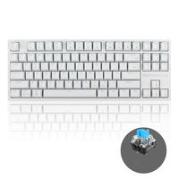 Clavier de jeu en vente d'usine avec interrupteurs bleus, clavier mécanique personnalisé filaire RGB 87 touches pour ordinateur