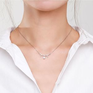 Collar con colgante de circonita brillante en forma de gota, redondo y en forma de pera, de plata de ley S925, versión de cobre personalizable, para mujer - Product Image 6