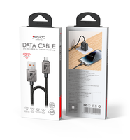 Yesido kabel Data 1.2 Meter 12W, USB ke IP benang fleksibel CarPlay berlaku Zinc Alloy kabel Data CA135L
