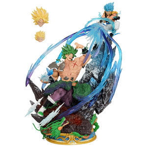 <span class=keywords><strong>Super</strong></span> <span class=keywords><strong>Saiyan</strong></span> Blue Gogeta contre Broly, figurine d'action à grande échelle, modèle de collection avec sculptures de tête interchangeables pour cadeau d'anime - Product Image 6