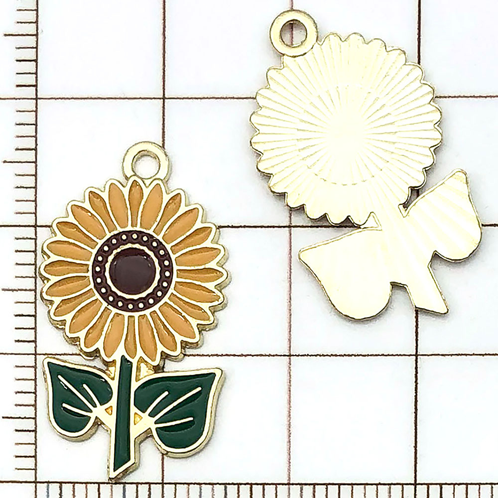 Un tournesol jaune dégoulinant d'huile - 1,4g - 27*15mm - 19208