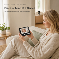 Moniteur vidéo sans fil pour bébé, caméra de vision nocturne infrarouge sans Wi-Fi avec audio bidirectionnel et berceuses, moniteur parentale portable