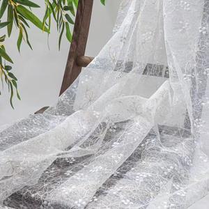 2025 Lurex özelleştirilmiş japon tasarımcı pamuk işlemeli çiçek ağır 3d pamuk beyaz nakış kumaş <span class=keywords><strong>Yard</strong></span> tarafından elbise için - Product Image 6