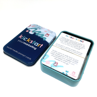Boîte en étain pour cartes à jouer, conçue sur mesure, écologique, durable, double face, recyclable, pour offrir en cadeau aux familles