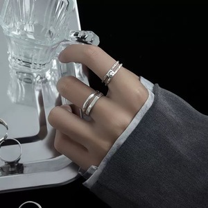 Men's Geometric <b>Rings</b> <b>Adjustable</b> Minimalist Style For Gift Jewelry - Product Image 1
