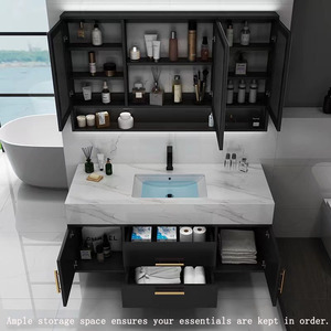 Mueble de Baño de Lujo con Espejo, Mueble de Lavabo Individual de 36 Pulgadas, Mueble de Almacenamiento para Medicamentos, Juego de Muebles para Baño - Product Image 2