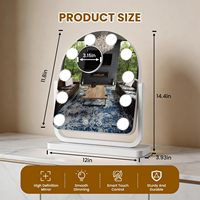 Miroir de maquillage de table à LED 10 ampoules style arqué pour coiffeuse et chambre à coucher