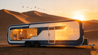 Mobil-home de camping, conteneur RV, grande maison préfabriquée, caravane de camping avec chambre, cuisine, toilettes et salon